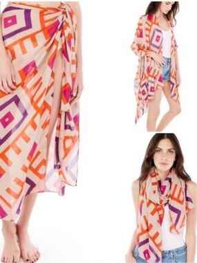 Michael Stars Ruana Convertible
Wrap Scarf Kimono OS